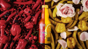 Creative image of Freaky Sauces products: Lingon & Blueberry and Saffron & Rose sauces