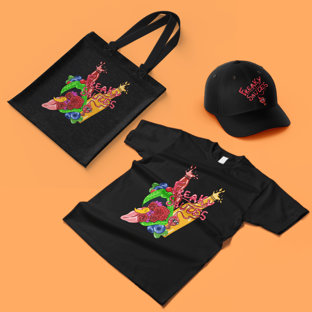 Merch Bundle:Tshirt + Cap + Bag - Freaky Sauces