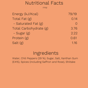 SAFFRON & ROSE - Freaky Sauces - Nutritional Facts